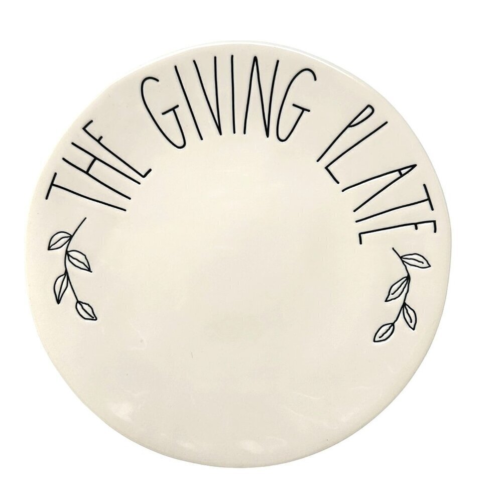 Rae Dunn Giving Plate Ceramic 11in  Fall Autumn Holiday Cookie Tray Gifting